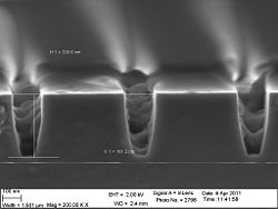 The 120 nm trenches etched 180 seconds