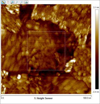 AFM measurement roughness 0.641 nm.