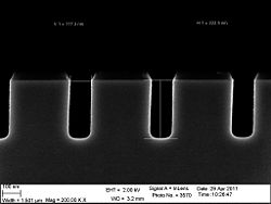 The 90 nm trenches