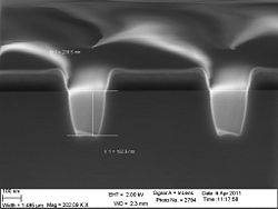 The 150 nm trenches etched 120 seconds