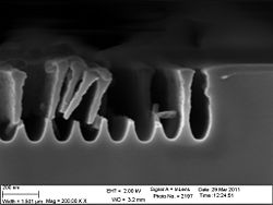 The 30 nm trenches after 120 secs.