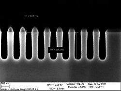 The 30 nm trenches