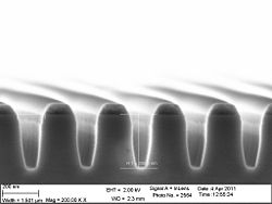 The 60 nm trenches etched 180 seconds