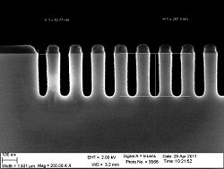 The 30 nm trenches