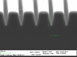 The 60 nm trenches