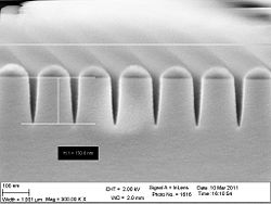 The 30 nm trenches