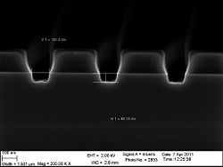 The 90 nm trenches etched 60 seconds