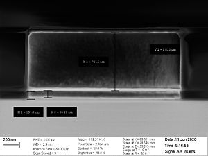 50% load, 4000 nm pitch, barc has been etched with a little undercut