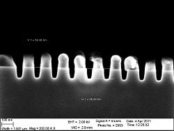 The 30 nm trenches etched 60 seconds