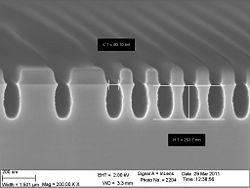 The 30 nm trenches after 60 secs.