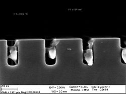 The 90 nm trenches