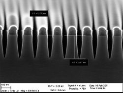 The 30 nm trenches