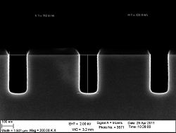 The 120 nm trenches