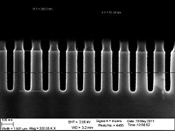 The 30 nm trenches etched 96 seconds