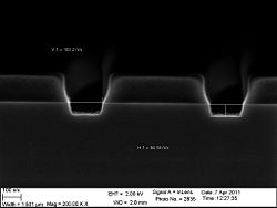 The 150 nm trenches etched 60 seconds