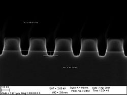 The 60 nm trenches etched 60 seconds