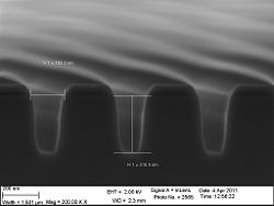 The 90 nm trenches etched 180 seconds