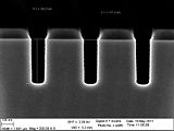 The 90 nm trenches etched 96 seconds