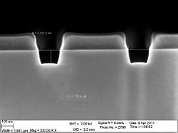 The 150 nm trenches etched 60 seconds