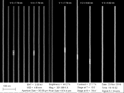 Lines with sub-10nm linewidths