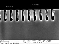 The 30 nm trenches