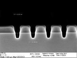 The 60 nm trenches etched 60 seconds