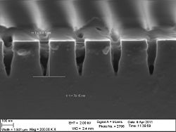 The 60 nm trenches etched 180 seconds