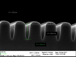 The 60 nm trenches