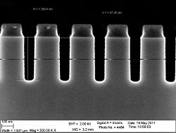 The 60 nm trenches etched 96 seconds