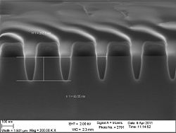 The 60 nm trenches etched 120 seconds