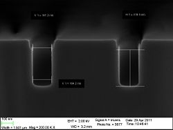 The 150 nm trenches