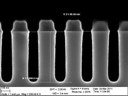 The 60 nm trenches