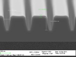 The 90 nm trenches