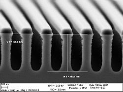 The 60 nm trenches