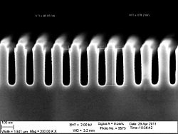 The 30 nm trenches