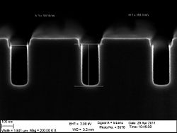 The 120 nm trenches