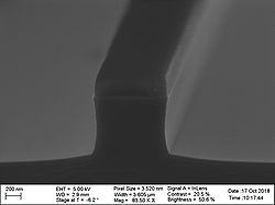 1 µm wide line structure, tetch=2 min