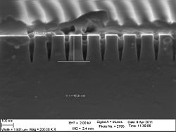 The 30 nm trenches etched 180 seconds