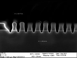 The 30 nm trenches etched 60 seconds