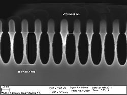 The 30 nm trenches