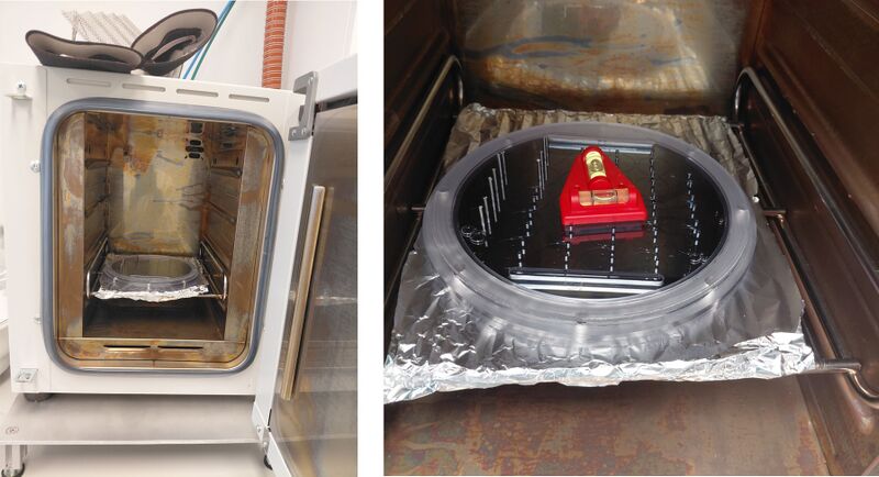 File:Curing PDMS in oven.jpg