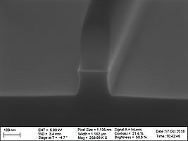 200 nm wide line structure, tetch=25 s