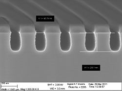 The 60 nm trenches after 60 secs.