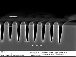 The 30 nm trenches