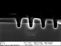 The 60 nm trenches etched 60 seconds