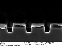 The 90 nm trenches etched 60 seconds