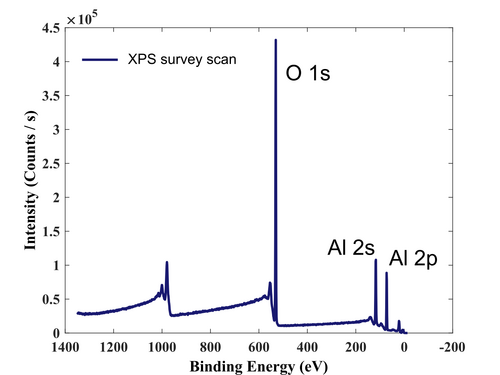 Survey scan after removal of the native carbon.