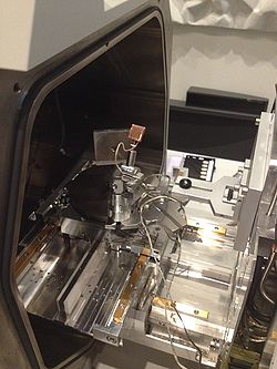 Fig. 4: the micromanipulator mounted on the Nova NanoSEM door.