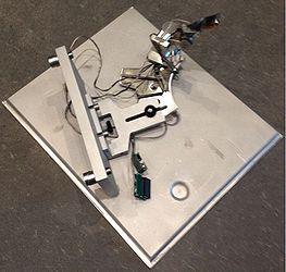 Fig. 3: the base with the micromanipulator mounted on it.