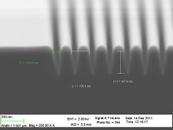 The 30 nm trenches